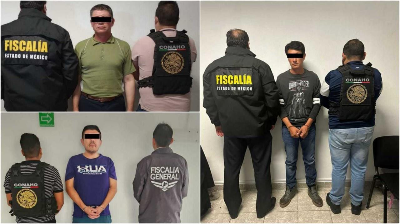 Jesús de José “N”, Daniel “N” y Antonio “N” fueron detenidos en distintos municipios del Estado de México acusados de abuso sexual a tres menores en hechos distintos. Foto: SSyPC