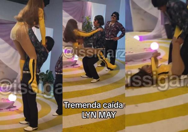 VIDEO: Soy de hule, azotan a Lyn May contra el piso durante baile