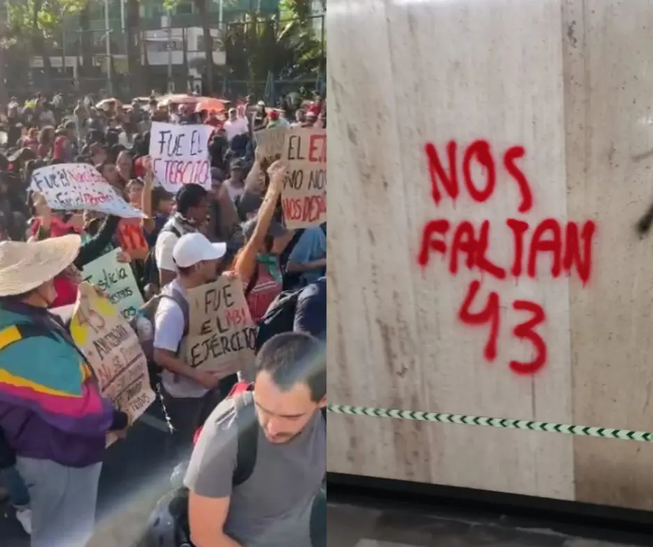 Marcha Ayotzinapa 2023: 9 años en búsqueda de justicia para los 43 normalistas desaparecidos. Foto: Ramón Ramírez