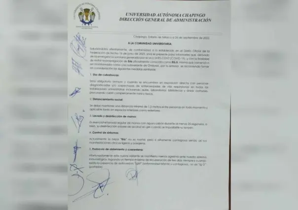 Es obligatorio el uso obligatorio del cubrebocas en la Universidad de Chapingo