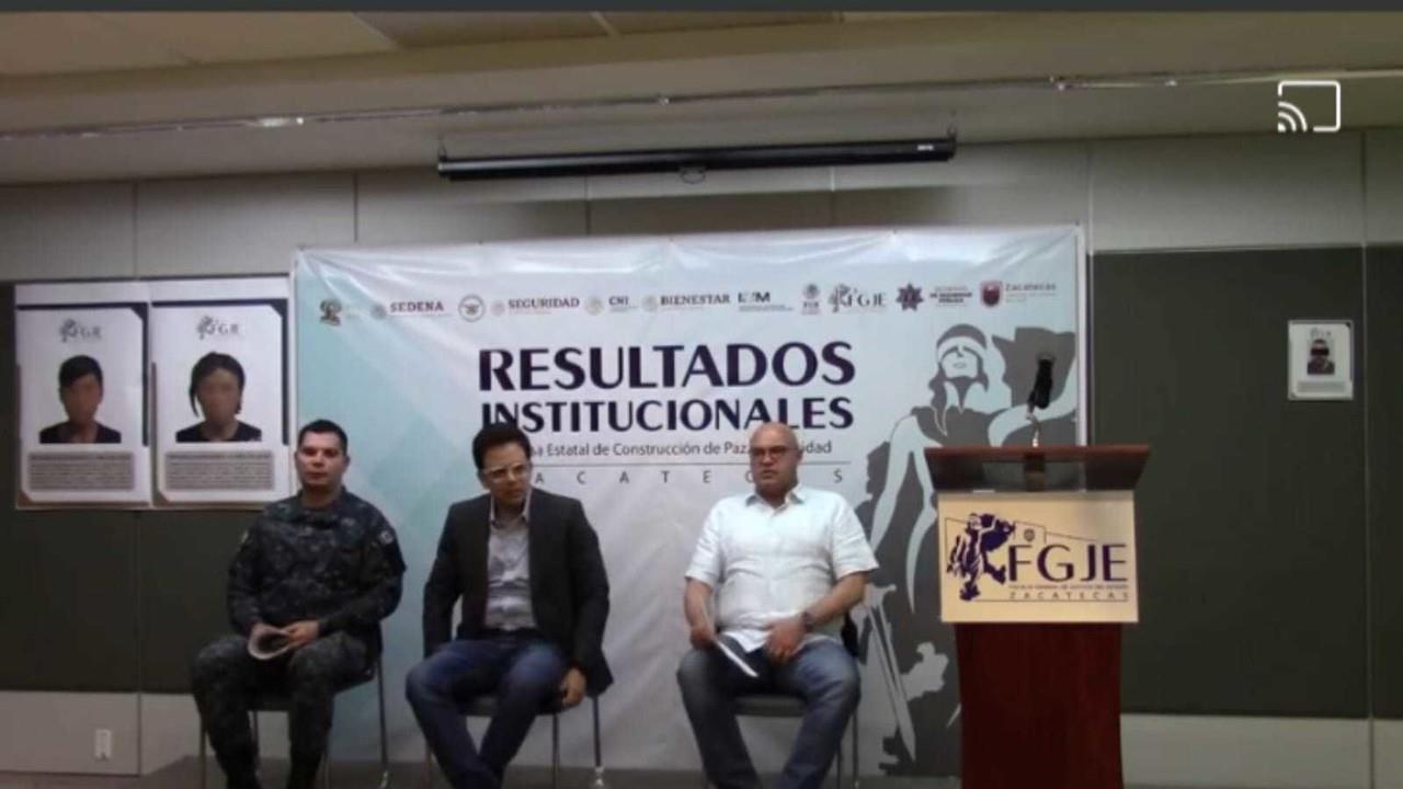 Autoridades de Zacatecas ofreciendo avances de la investigación sobre los siete jóvenes desaparecidos. Foto: Captura de pantalla.