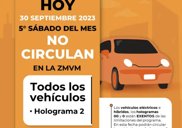 Revisa las restricciones del Hoy No Circula para este sábado