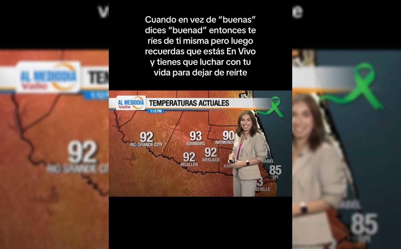 Valeria López, presentadora de noticias y encargada del pronóstico del tiempo en Noticias RGV. Foto: Tiktok.