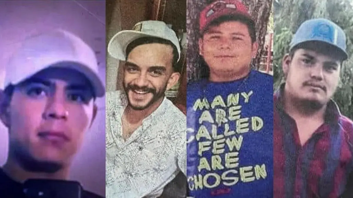 Las víctimas mortales son: Isaac Amado Rodríguez Pérez, de 23 años; Brayan Emilio Sandoval Arreola, de 23; Axel Javier Fuentes Monge, de 22; y Armando Olivas Domínguez, de 27. Foto: Fiscalía General del Estado de Chihuahua