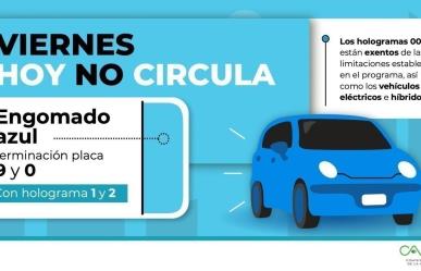 ‘Hoy no circula’ viernes 6 de octubre