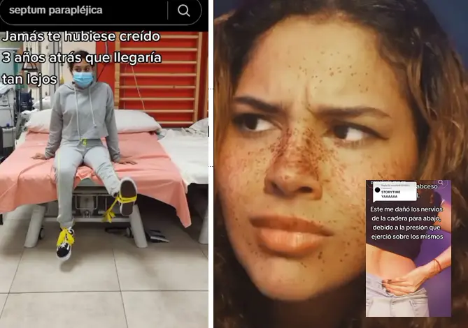 Mariana Ávila Guillén (@avi.la16) compartió su historia, al quedar parapléjica después de realizarse la perforación. Foto. Captura de Imagen