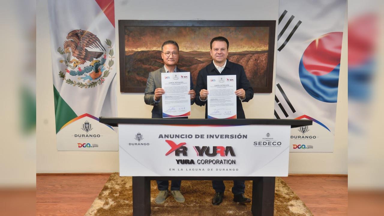 Gobernador anuncia la instalación de empresa Yura Corporation en Mapimí, Durango. Foto: Cortesía