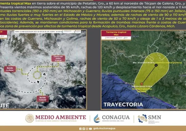 Tormenta tropical Max toca tierra en México y se espera el arribo de Lidia