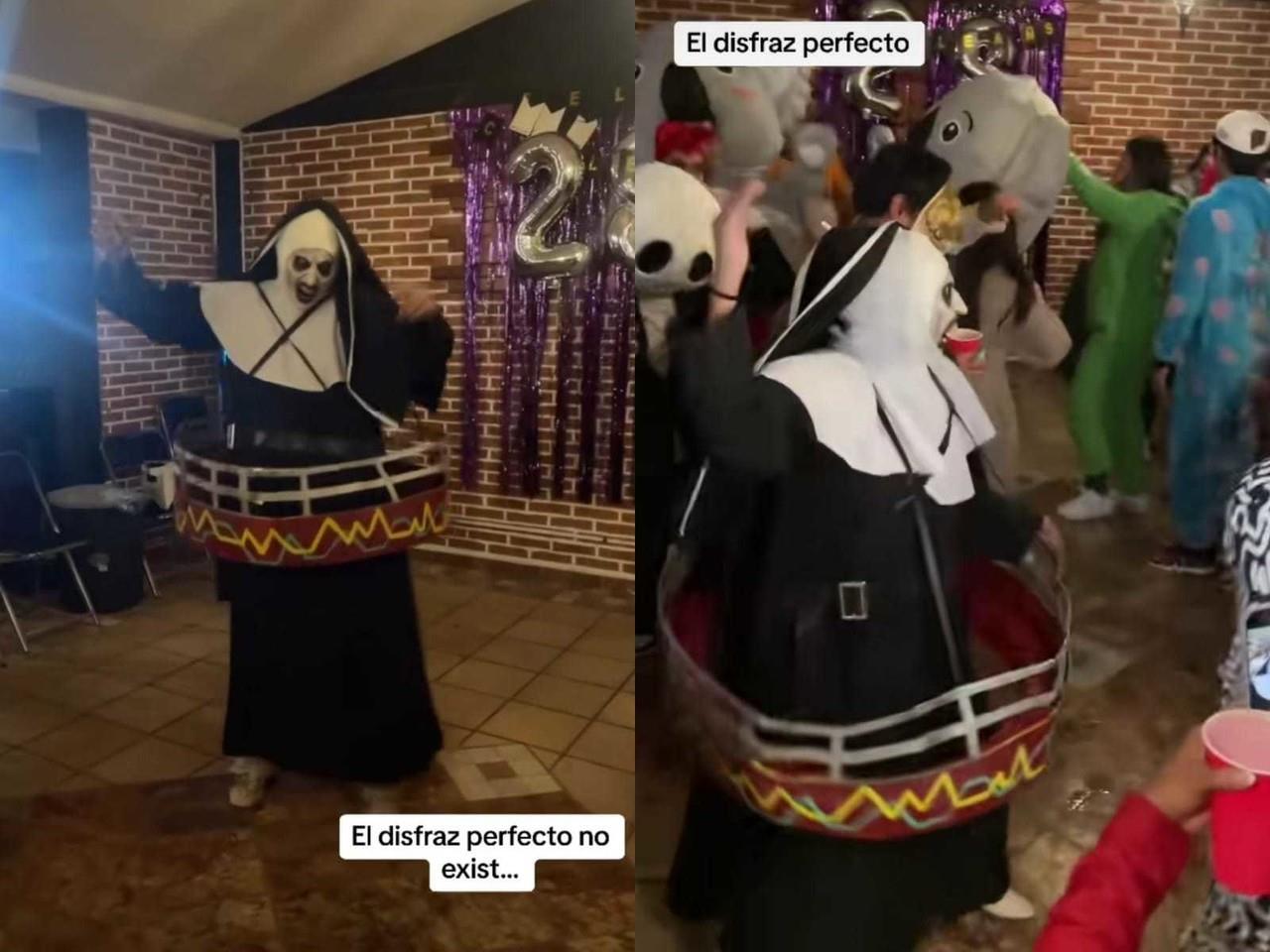 El disfraz de la Monja se ha vuelto viral en tiktok, convirtiéndose en una de las principales tendencias para Halloween. Foto: Tiktok.