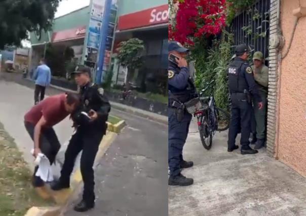 VIDEO: Acusan a Harfuch por obstaculizar publicidad de Clara Brugada en la CDMX