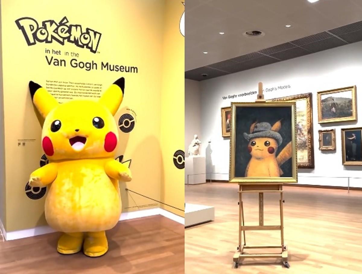 La carta Pikachu con sombrero de fieltro gris alcanzó la asombrosa cifra de 6 mil 969 dólares en una subasta en eBay. Foto: Twitter @vangoghmuseum