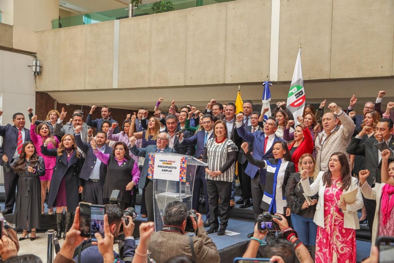 Presupuesto no debe ser usado para armarle cochinito a Sheinbaum: Xóchitl Gálvez. Foto: GPPRI, GPPAN