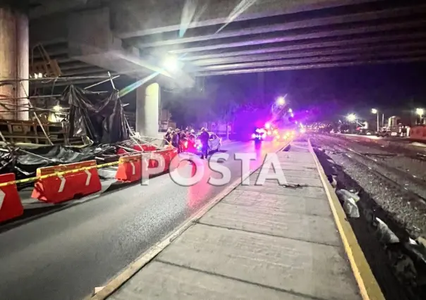 Se desploma andamio de la Línea 2 del Metro en San Nicolás