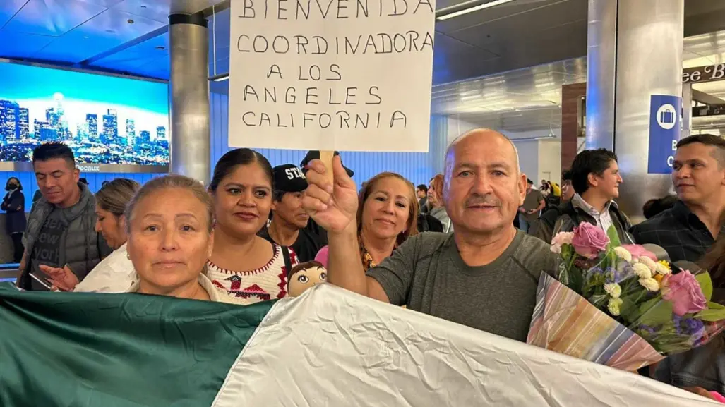 VIDEO: Reciben a Claudia Sheinbaum entre porras en Los Ángeles