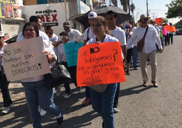 Marcha en Tamaulipas: Empleados del Poder Judicial luchan por sus derechos