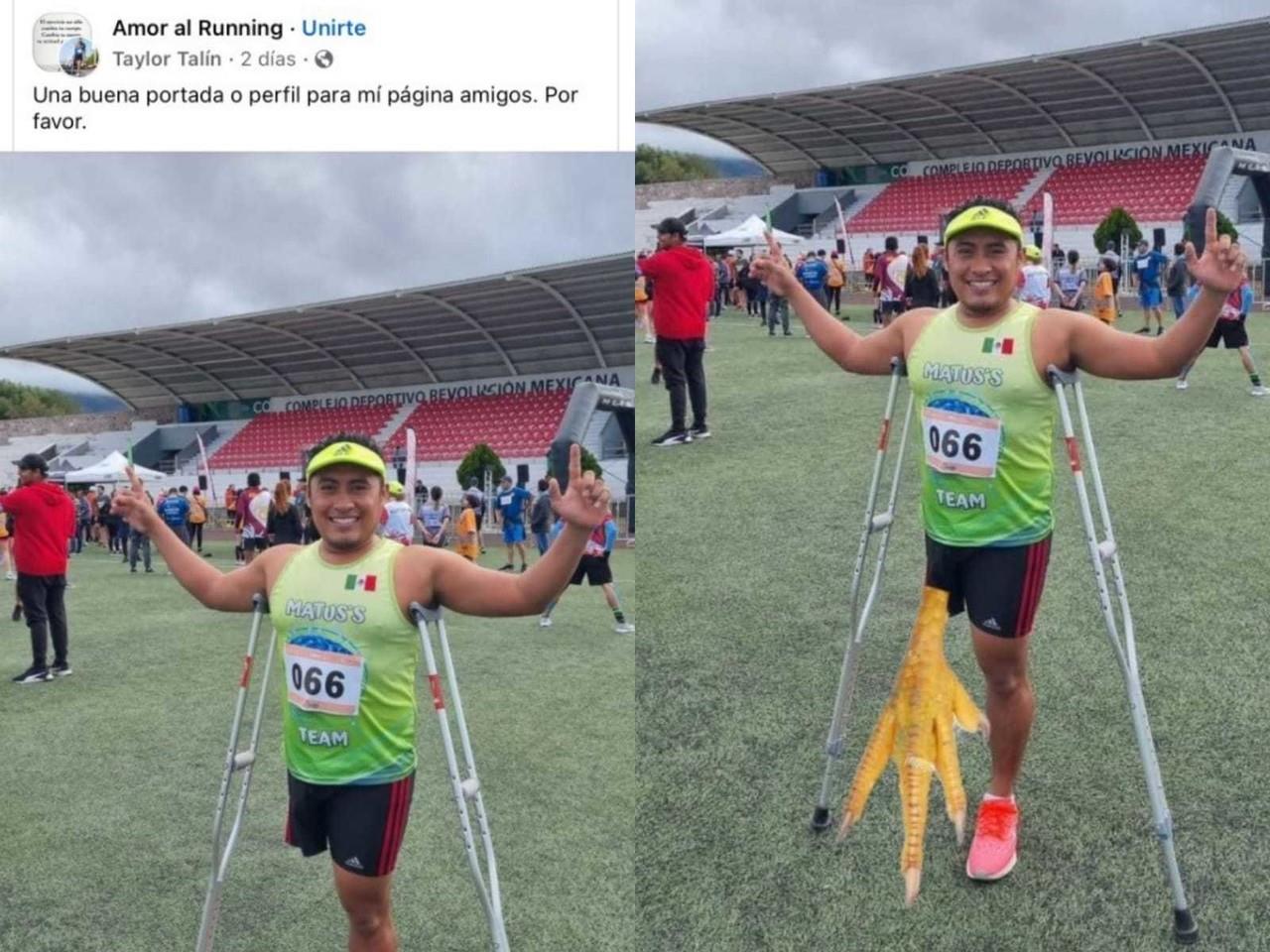 El joven, quien lamentablemente ha perdido una pierna, buscaba una imagen especial que reflejara su valentía y fortaleza. Foto: Twitter.