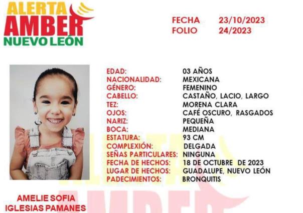 Buscan a Amelie Sofia, se la llevó su papá, ya se activó la Alerta Amber