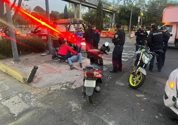 Motociclista con fractura expuesta debido a choque provocado por un taxista