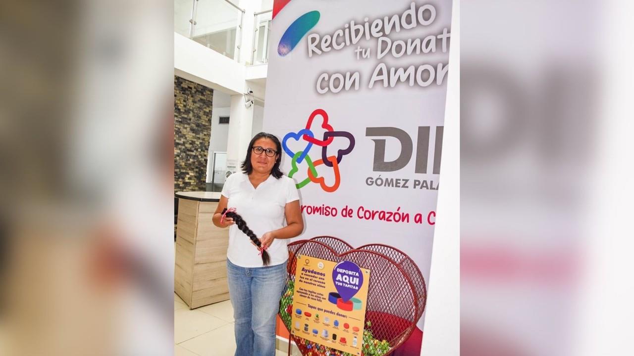 El Sistema para el Desarrollo Integral de la Familia (DIF), Gómez Palacio, invita a participar en el programa “Trenzas con Amor”, a través del cual se colectan trenzas de cabello natural, que permita la elaboración de pelucas oncológicas. Foto: Cortesía.