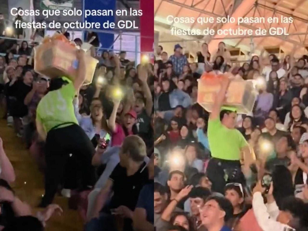 A pesar de estar trabajando, la energía y diversión de esta mujer quedó capturada en un video que se hizo viral en redes sociales. Foto: Twitter.