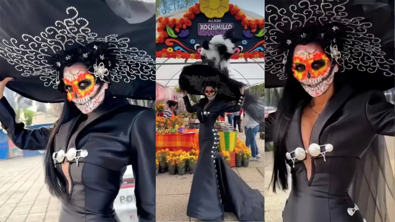 Maribel Guardia mostró al disfrazarse de La Catrina su pasión por las tradiciones mexicanas. Foto. Instagram @maribelguardia