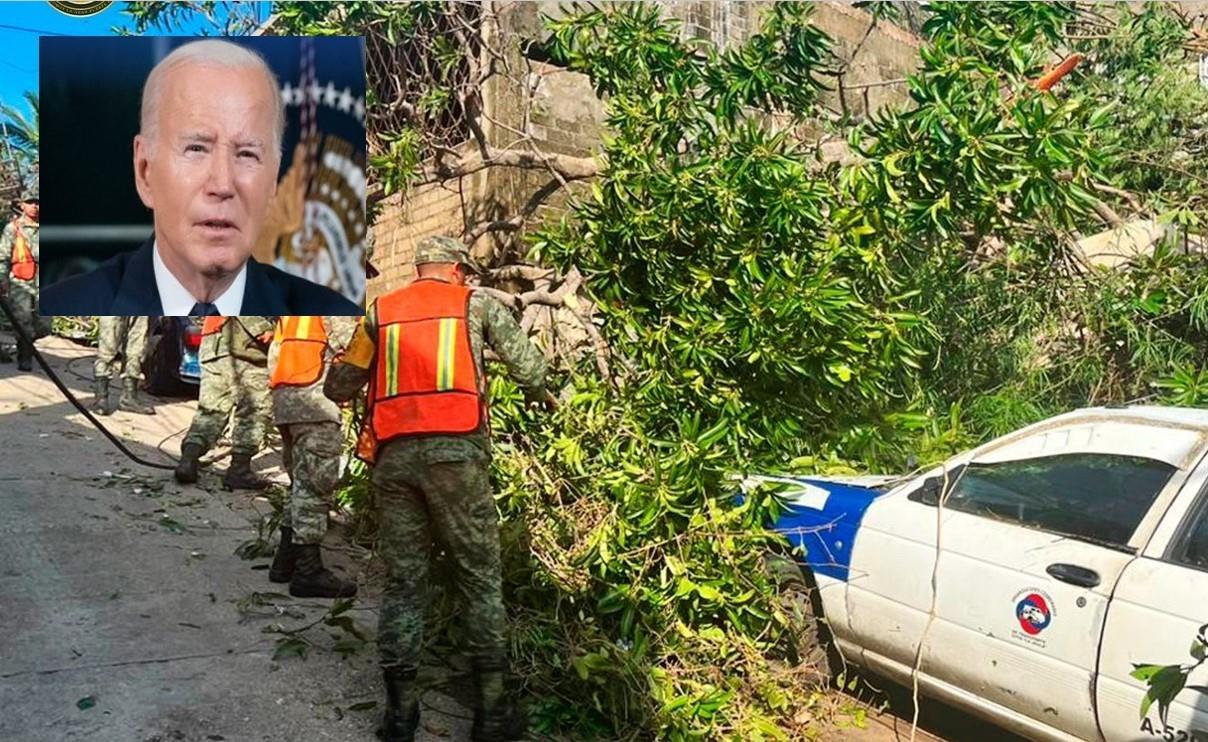 Joe Biden muestra su apoyo a México tras el paso del huracán Otis en Acapulco. Fotos. Twitter