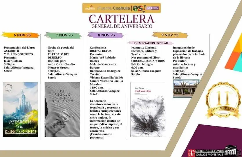 Prepara actividades la Librería Carlos Monsivais para su 11vo aniversario