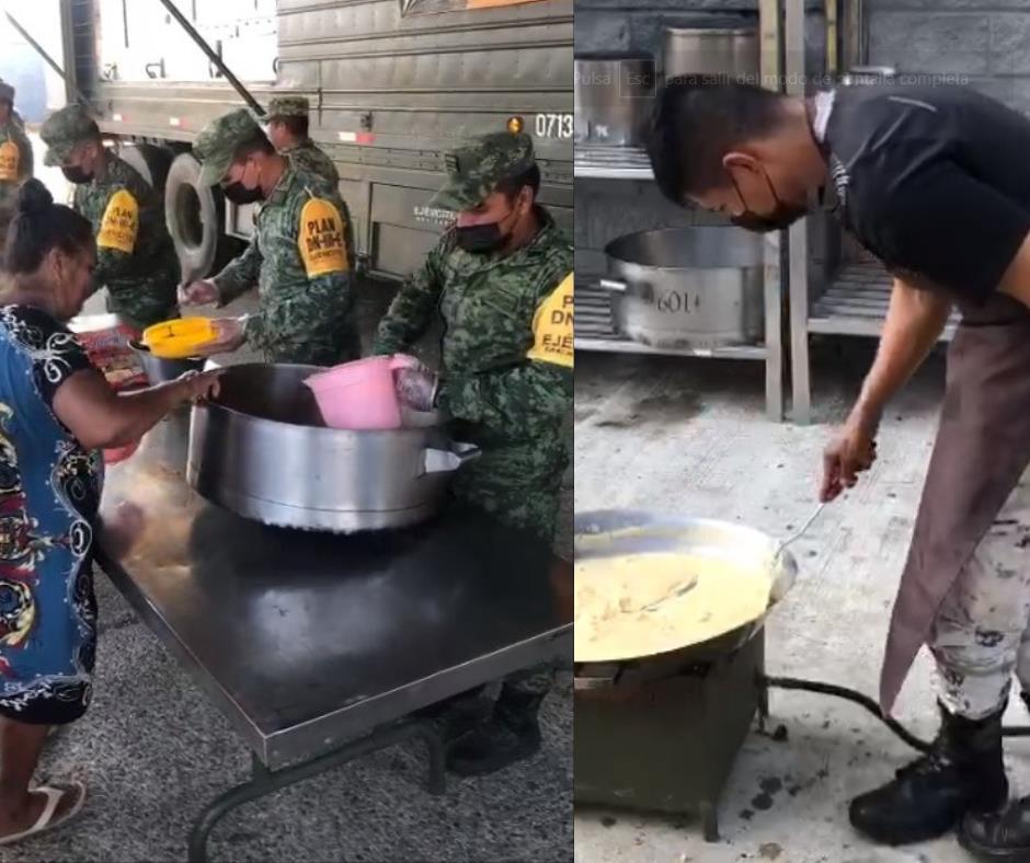 A frenar falta de alimentos en Acapulco, Sedena instala comedores comunitarios. Foto: Captura de pantalla