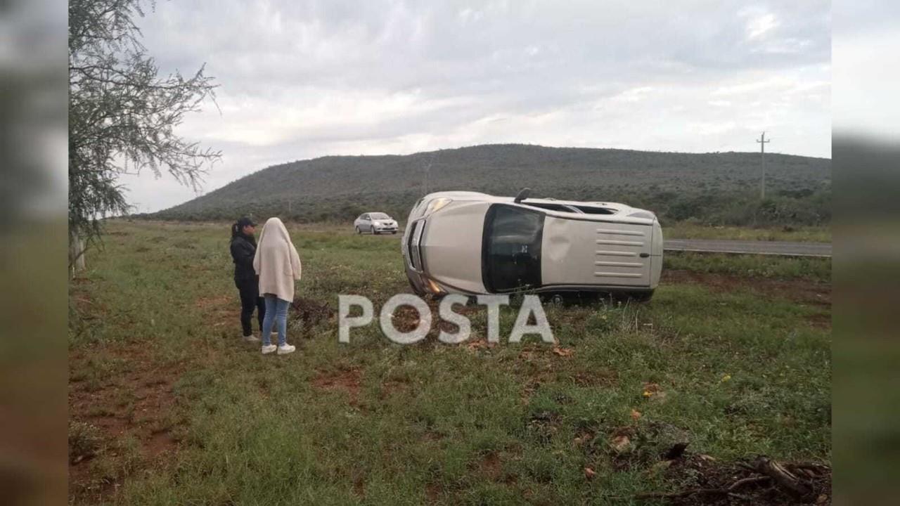 Manada de jabalíes ocasiona volcadura