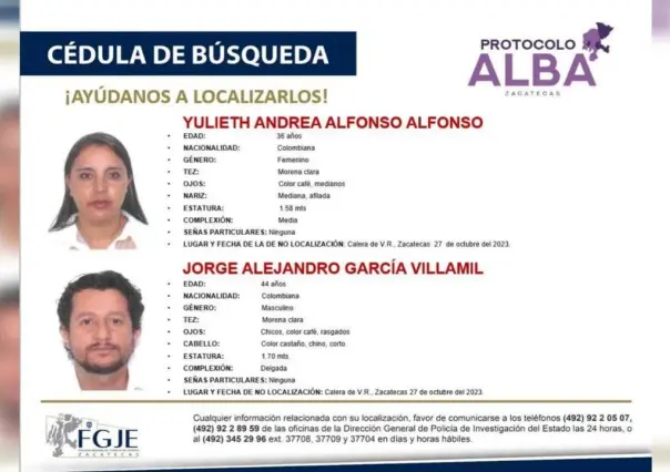 Localizan con bien, en Durango, una familia colombiana desaparecida en Zacatecas