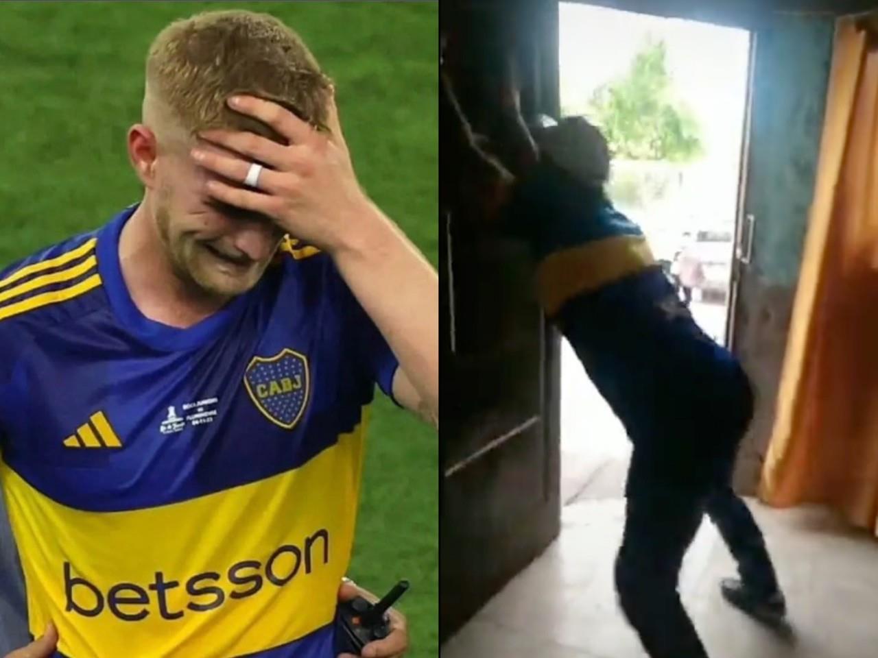 Parecen cavernícolas, decía uno de los comentarios en Twitter, el cual acompañaba un video de un fanático rompiendo una puerta tras enterarse de la derrota del Boca Juniors. Foto: Twitter.