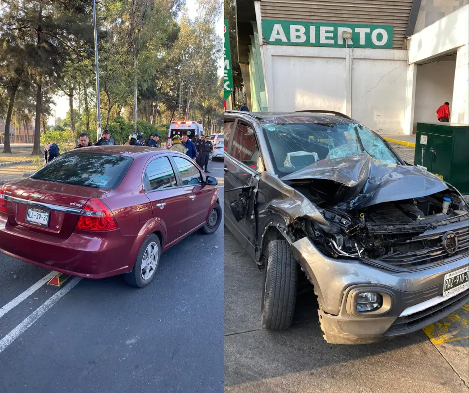 Accidente en Gustavo A. Madero deja tres heridos y tráfico en Eje 3. Foto: Ramón Ramírez