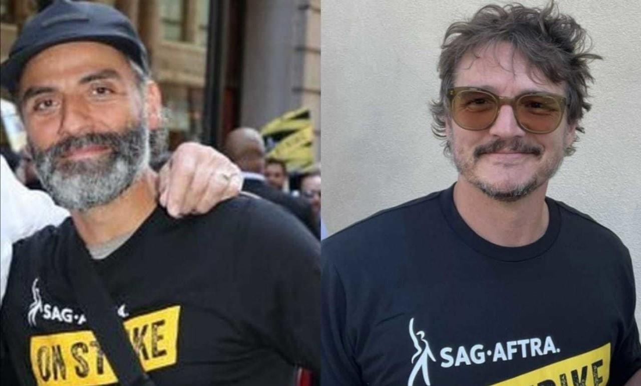 Oscar Isaac y Pedro Pascal durante la huelga de actores en Hollywood. Fotos: Instagram