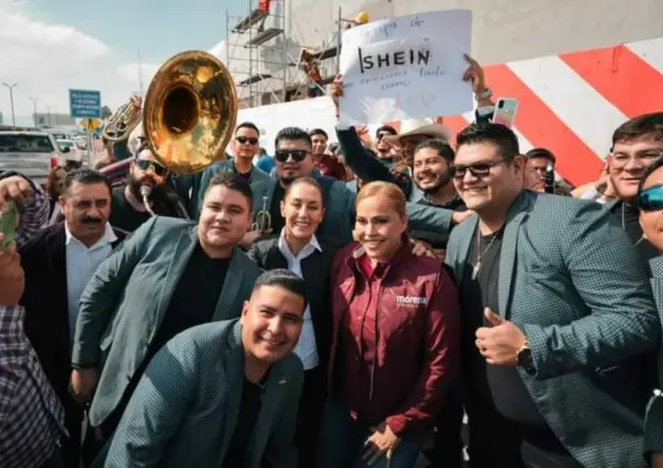 Llega entre abrazos y música de banda Claudia Sheinbaum a Durango