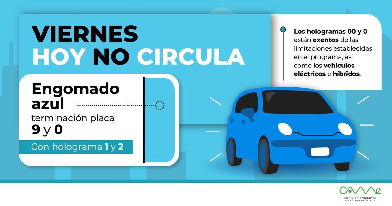 ‘Hoy no circula’ viernes 10 de noviembre