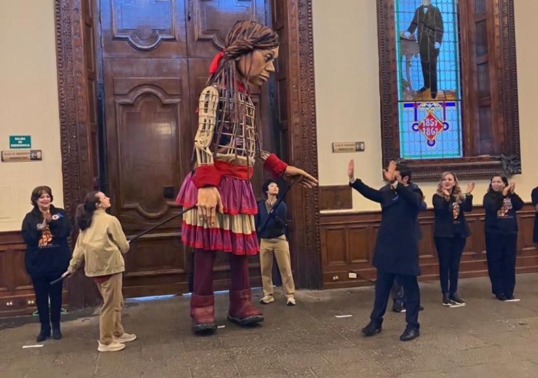 En su mensaje Samuel García dijo que Amal ha recorrido 15 mil kilómetros y continuará su camino, para hacer valer los derechos de las niñas y los niños. Foto: Rosy Sandoval.