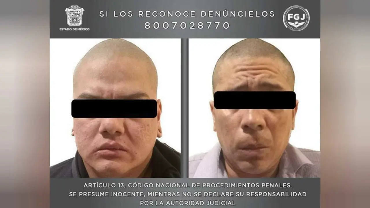 Carlos Karim “N” y Jorge Alfredo “N”, presuntamente integrantes del CJNG, quienes son vinculados a proceso por doble homicidio. Foto: FGJEM