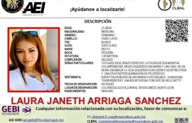 Pide mujer ayuda para localizar a su hija desaparecida en Nuevo León