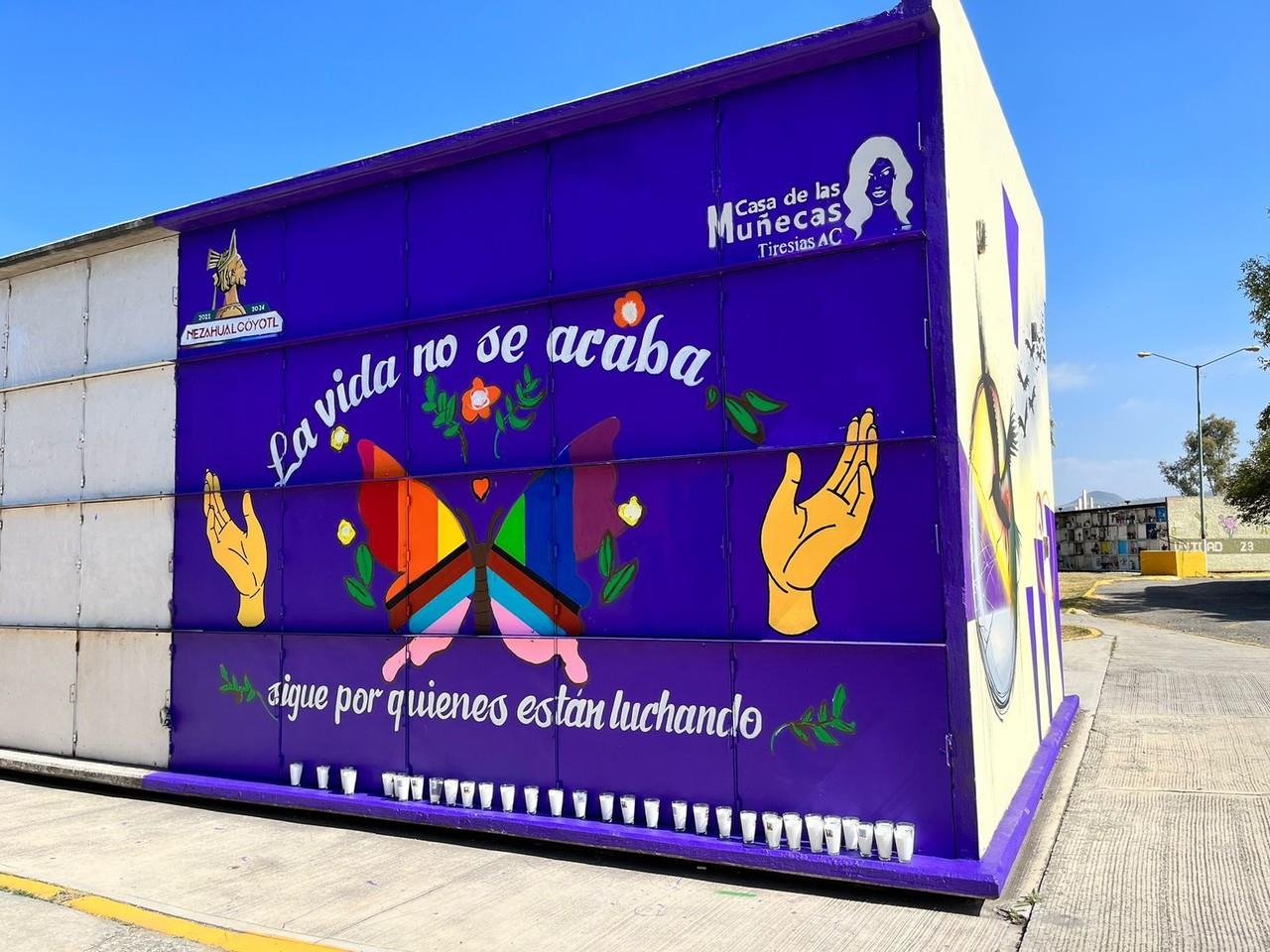 El mausoleo recién inaugurado en el panteón de Neza tiene como propósito ofrecer un sepultura digna a las personas de la comunidad LBGTI . Foto: Itzel Negrete