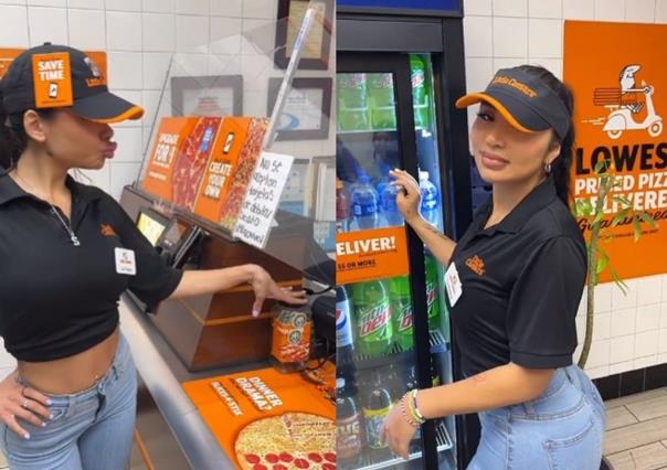 Se viraliza joven empleada de pizzería, aumenta ventas de sucursal