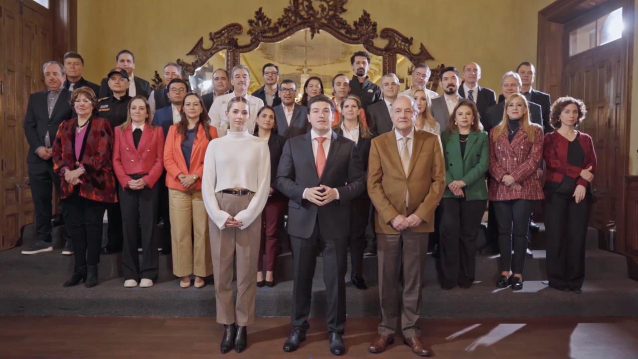 En su mensaje a través de redes sociales, el gobernador Samuel García calificó a su gabinete como el mejor en la historia del Estado. Foto: Captura de pantalla