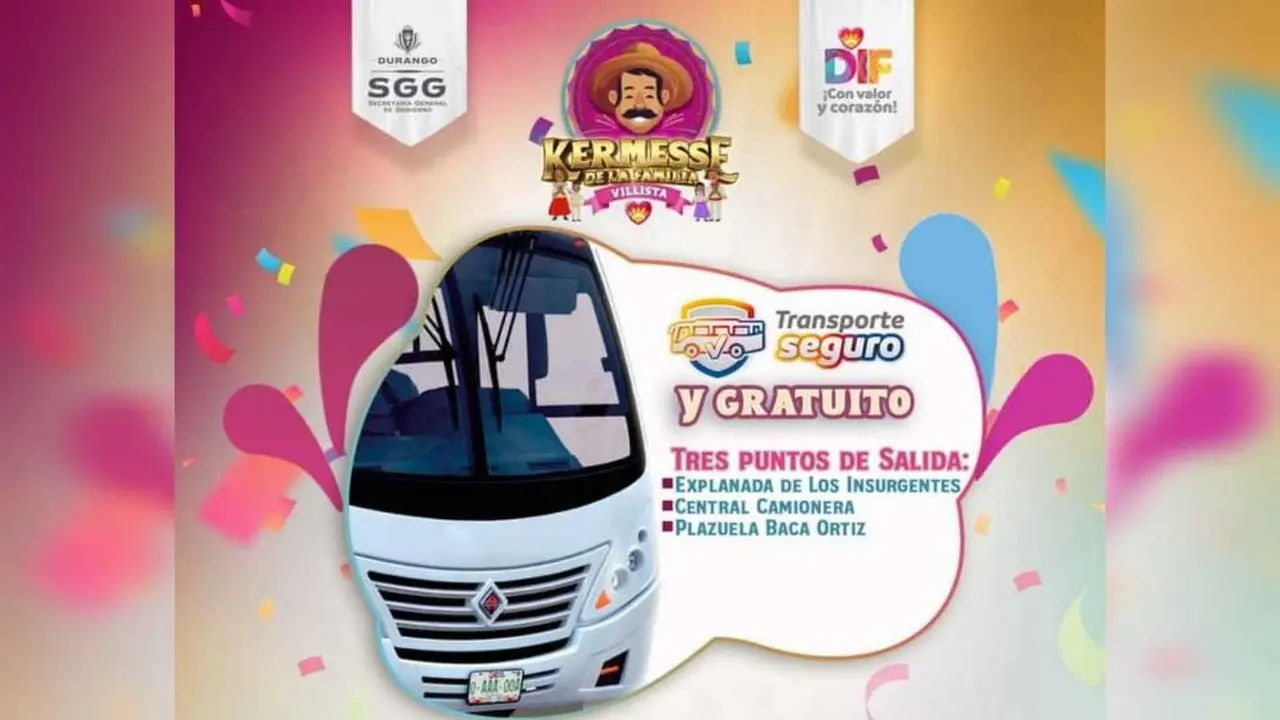 El transporte gratuito estará disponible desde las 12:00 horas hasta las 23:00 horas. Foto: Facebook Secretaría General de Gobierno del Estado de Durango.