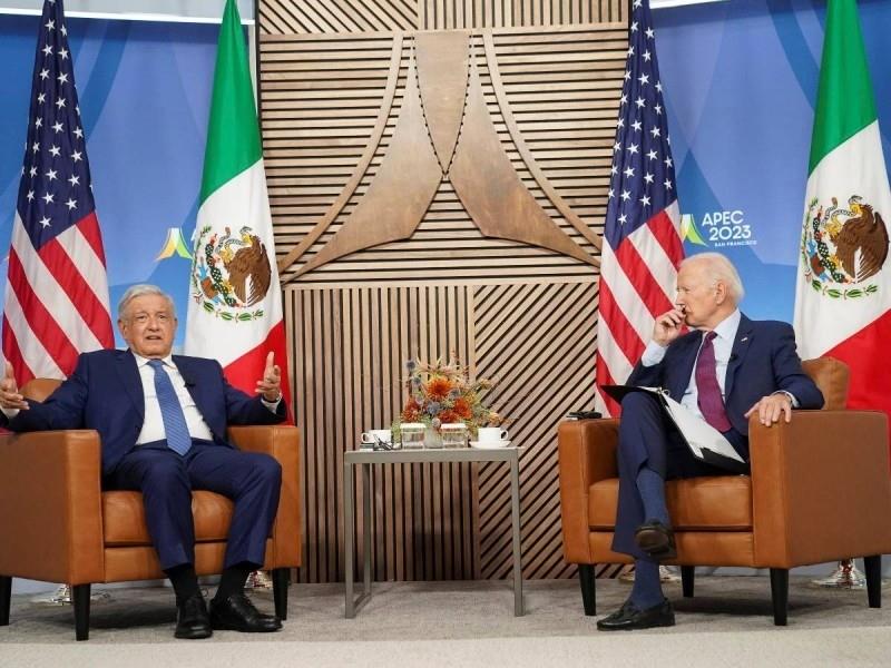 Al inicio del encuentro y en presencia de los medios de comunicación, el mandatario estadunidense destacó la cooperación en seguridad entre México y Estados Unidos. Foto: RT.