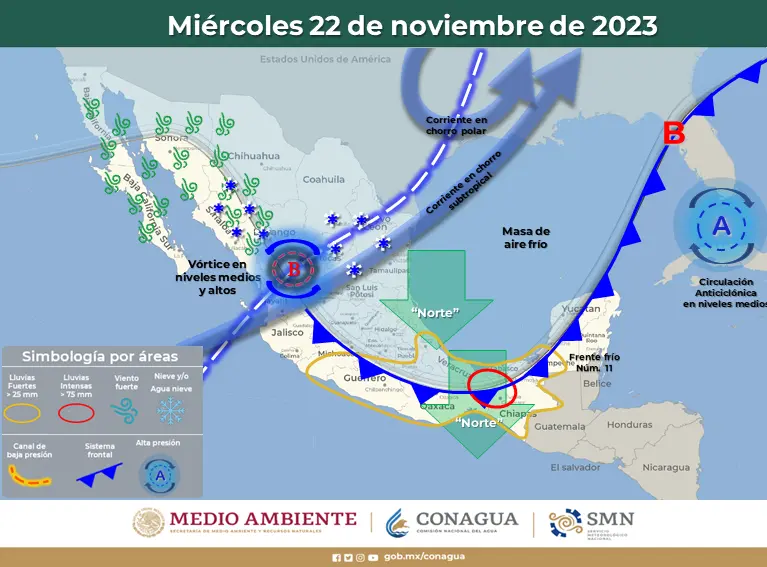 Llegan frentes fríos 10 y 11 a Coahuila