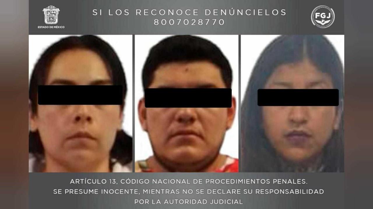 Ismael “N”, Ana Belém “N” y Leydi Jennifer “N” son acusados de robo de vehículo con violencia, en dos hechos distintos cometidos en Tultepec. Foto: FGJEM