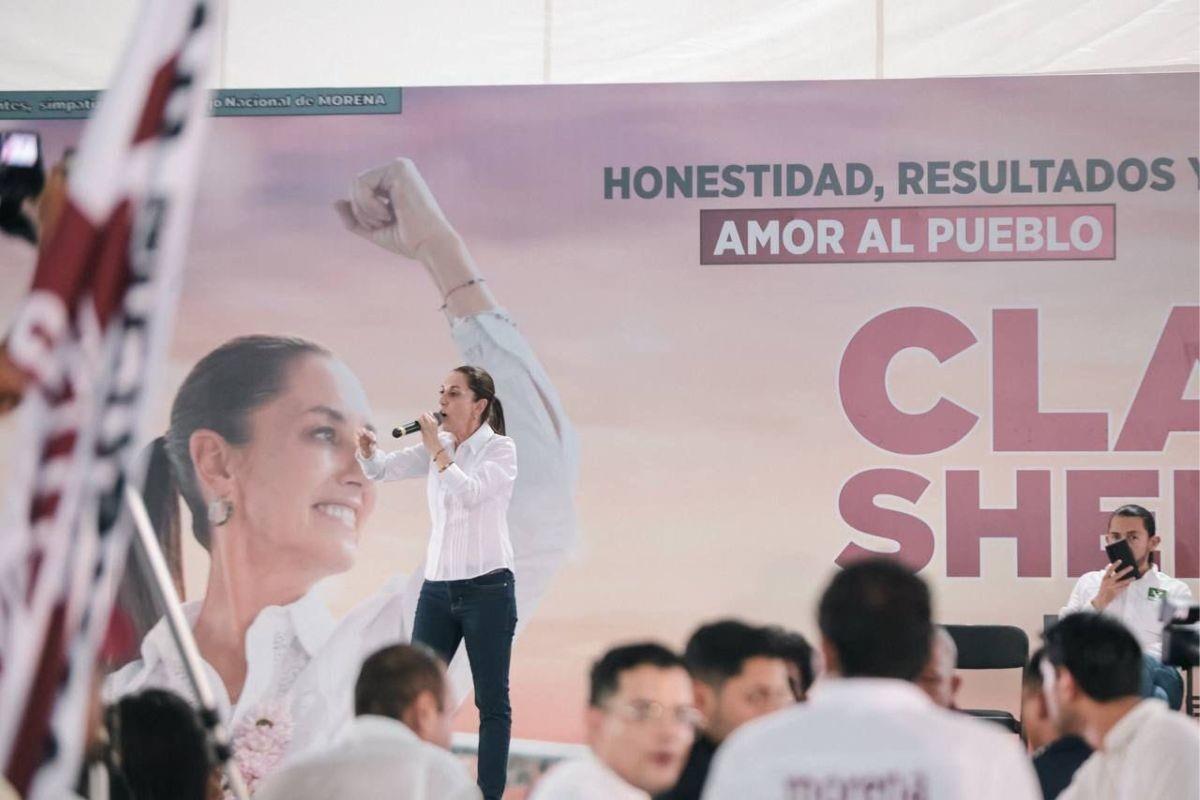 Claudia Sheinbaum arrancó su precampaña frente a militantes y simpatizantes de la coalición Juntos haremos historia en Veracruz. Foto: X @Claudiashein