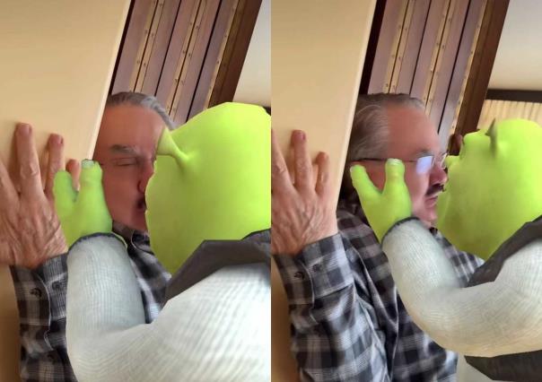 VIDEO:  ¿Nueva pareja? Pedrito Sola se besuquea con Shrek