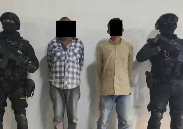 Detienen a dos hombres con arma y droga en Montemorelos