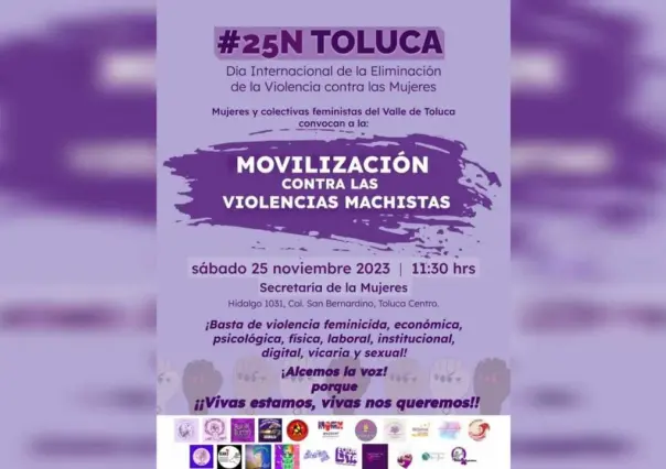 Lista la marcha por el 25N en el centro de Toluca