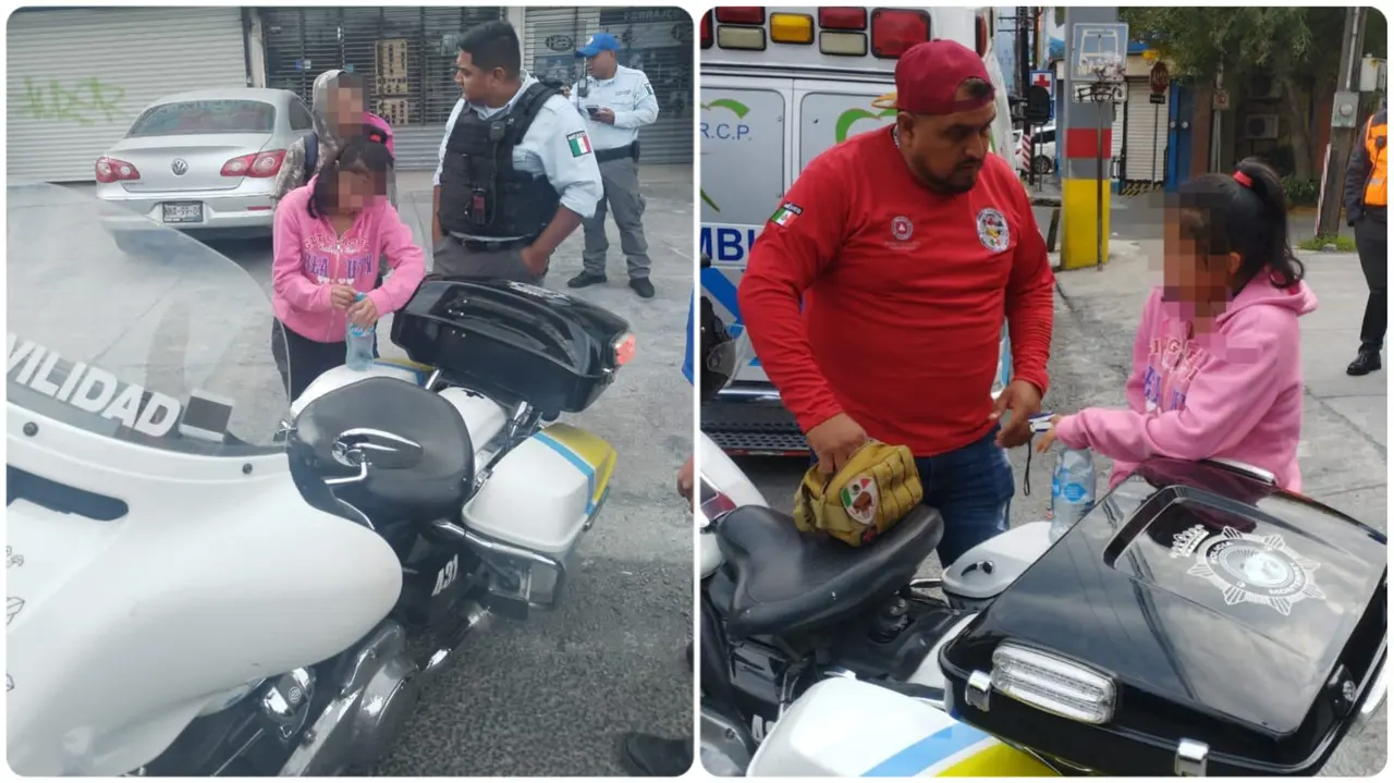 Tránsito de Monterrey rescata a mujer en puente peatonal